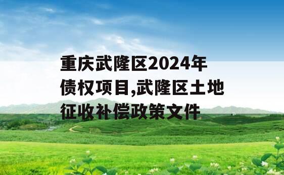 重庆武隆区2024年债权项目,武隆区土地征收补偿政策文件
