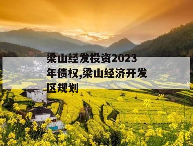 梁山经发投资2023年债权,梁山经济开发区规划