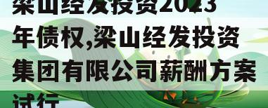 梁山经发投资2023年债权,梁山经发投资集团有限公司薪酬方案试行