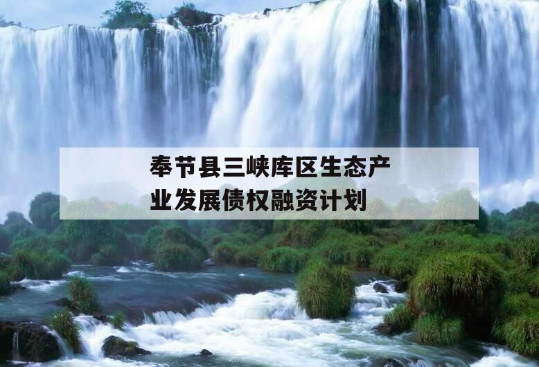 奉节县三峡库区生态产业发展债权融资计划
