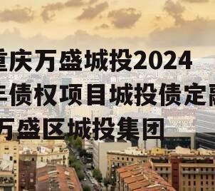 重庆万盛城投2024年债权项目城投债定融,万盛区城投集团