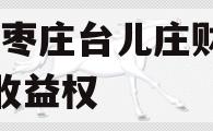 山东枣庄台儿庄财金D1号收益权