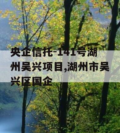 央企信托-141号湖州吴兴项目,湖州市吴兴区国企