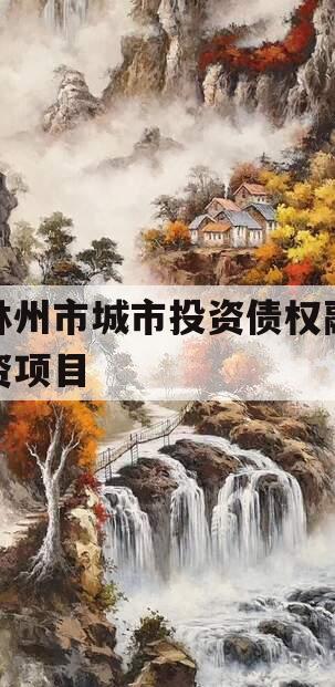 林州市城市投资债权融资项目