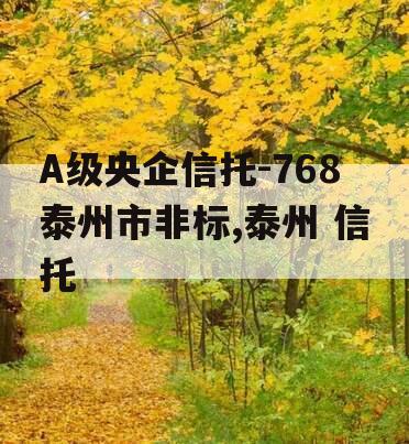 A级央企信托-768泰州市非标,泰州 信托