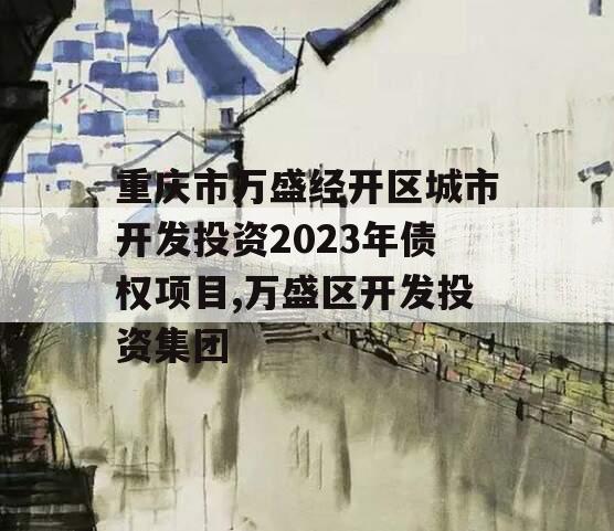 重庆市万盛经开区城市开发投资2023年债权项目,万盛区开发投资集团