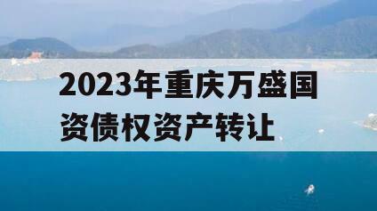 2023年重庆万盛国资债权资产转让