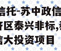 XX信托-苏中政信强经济区泰兴非标,泰兴政信大投资项目