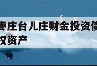 枣庄台儿庄财金投资债权资产