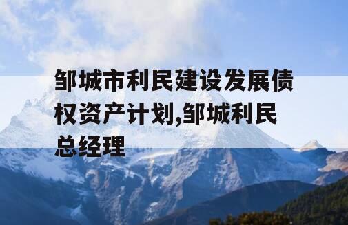 邹城市利民建设发展债权资产计划,邹城利民总经理