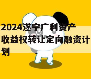 2024遂宁广利资产收益权转让定向融资计划
