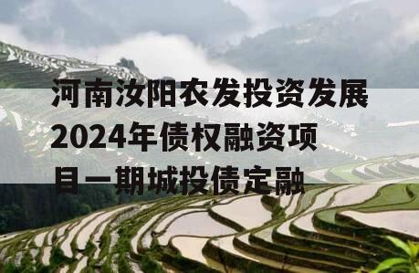 河南汝阳农发投资发展2024年债权融资项目一期城投债定融 河南汝阳农发投资发展2024年债权融资项目一期城投债定融