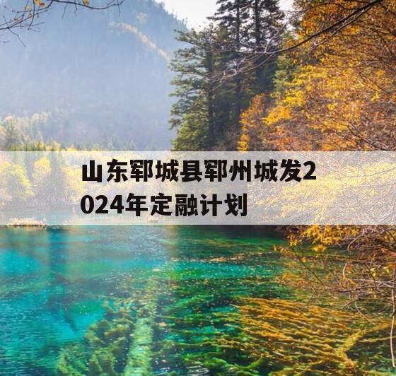 山东郓城县郓州城发2024年定融计划