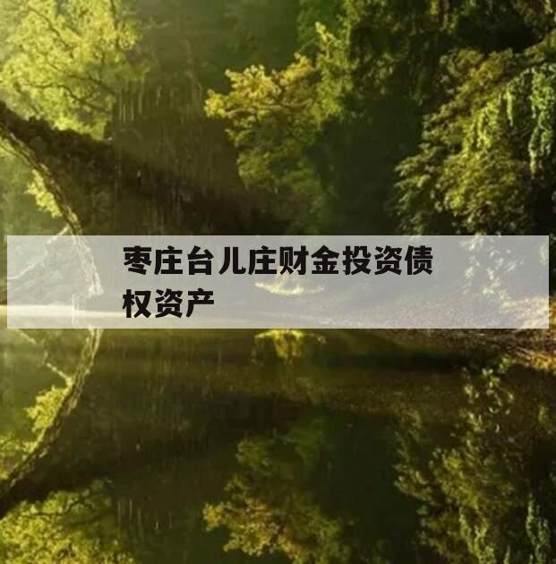 枣庄台儿庄财金投资债权资产