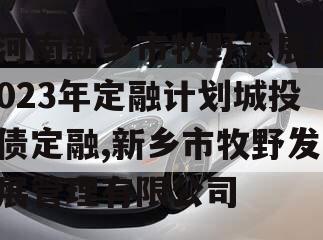 河南新乡市牧野发展2023年定融计划城投债定融,新乡市牧野发展管理有限公司