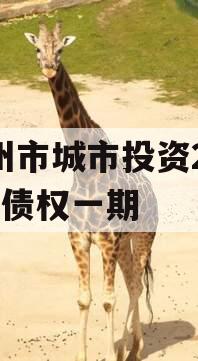 林州市城市投资2023年债权一期