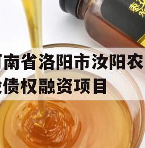 河南省洛阳市汝阳农发投债权融资项目