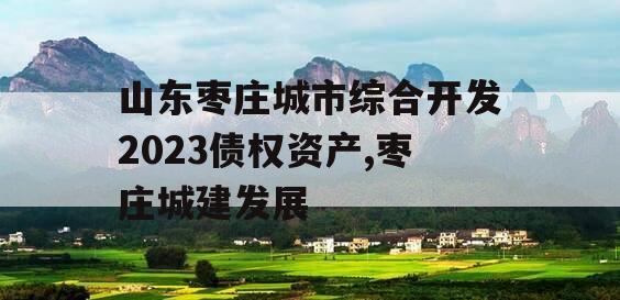 山东枣庄城市综合开发2023债权资产,枣庄城建发展