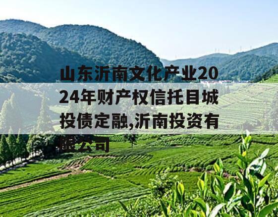 山东沂南文化产业2024年财产权信托目城投债定融,沂南投资有限公司