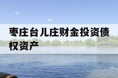 枣庄台儿庄财金投资债权资产 枣庄台儿庄财金投资债权资产