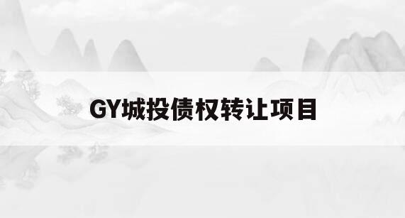 GY城投债权转让项目