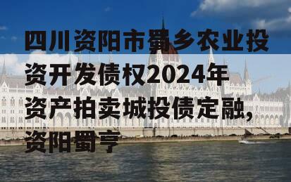 四川资阳市蜀乡农业投资开发债权2024年资产拍卖城投债定融,资阳蜀亨