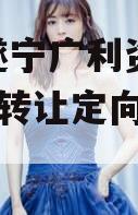 2024遂宁广利资产收益权转让定向融资计划
