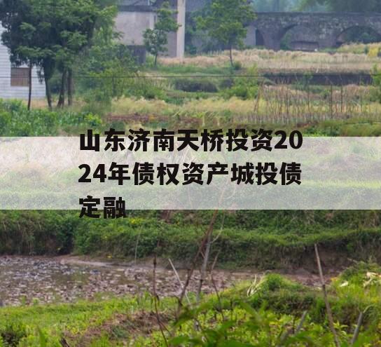 山东济南天桥投资2024年债权资产城投债定融 山东济南天桥投资2024年债权资产城投债定融