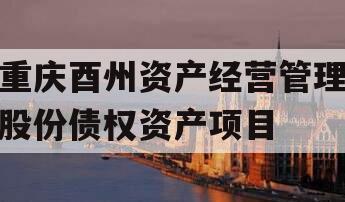 重庆酉州资产经营管理股份债权资产项目