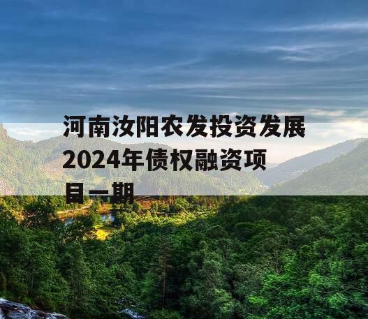 河南汝阳农发投资发展2024年债权融资项目一期