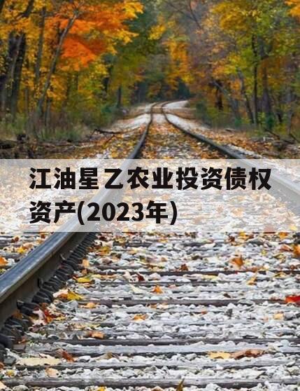 江油星乙农业投资债权资产(2023年) 江油星乙农业投资债权资产(2023年)