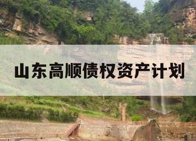 山东高顺债权资产计划