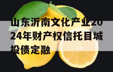 山东沂南文化产业2024年财产权信托目城投债定融