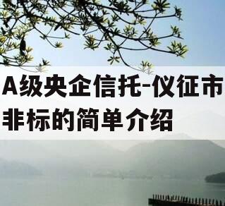 A级央企信托-仪征市非标的简单介绍