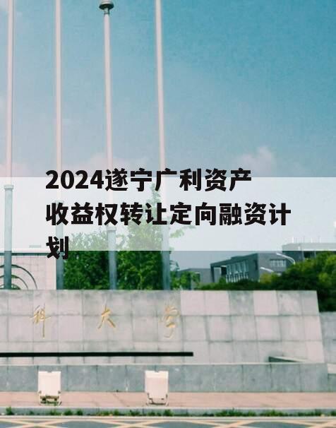 2024遂宁广利资产收益权转让定向融资计划