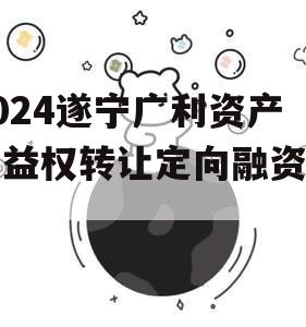 2024遂宁广利资产收益权转让定向融资计划