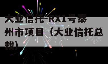 大业信托-RX1号泰州市项目（大业信托总裁）