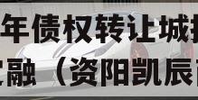 资阳市凯利建设投资2024年债权转让城投债定融（资阳凯辰商贸有限责任公司）