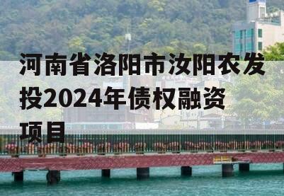 河南省洛阳市汝阳农发投2024年债权融资项目
