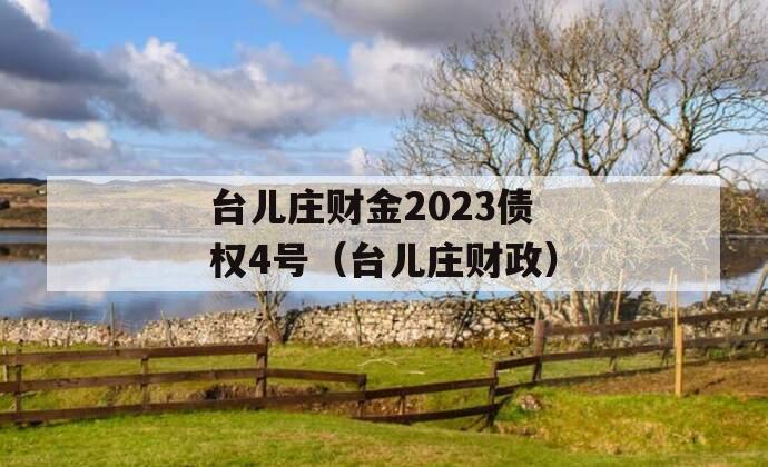 台儿庄财金2023债权4号（台儿庄财政）