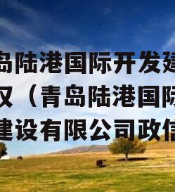 青岛陆港国际开发建设债权（青岛陆港国际开发建设有限公司政信）