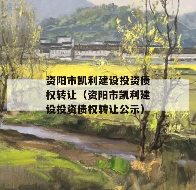 资阳市凯利建设投资债权转让（资阳市凯利建设投资债权转让公示）