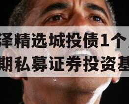 金泽精选城投债1个月续期私募证券投资基金