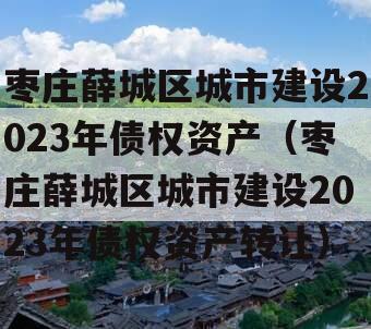 枣庄薛城区城市建设2023年债权资产（枣庄薛城区城市建设2023年债权资产转让）