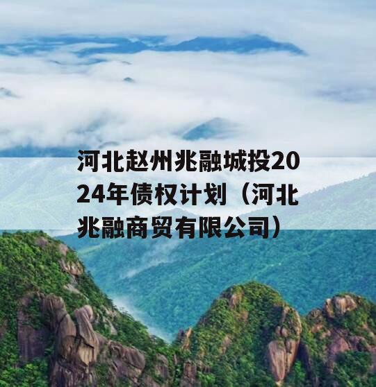 河北赵州兆融城投2024年债权计划（河北兆融商贸有限公司）
