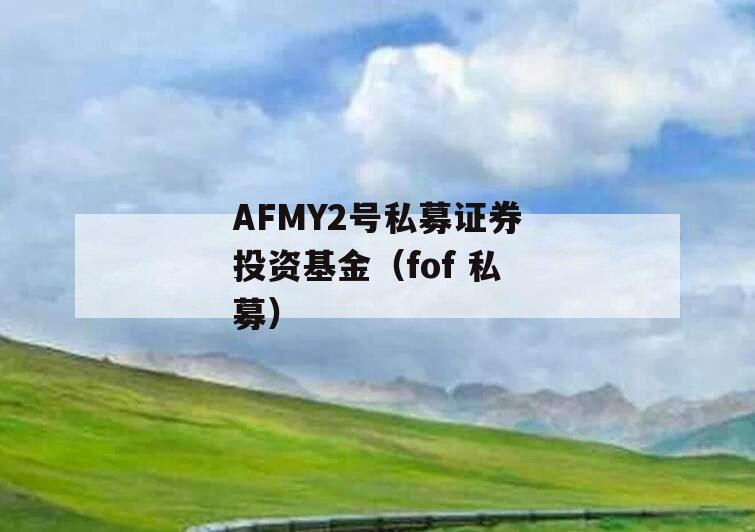 AFMY2号私募证券投资基金（fof 私募）