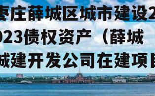 枣庄薛城区城市建设2023债权资产（薛城城建开发公司在建项目）