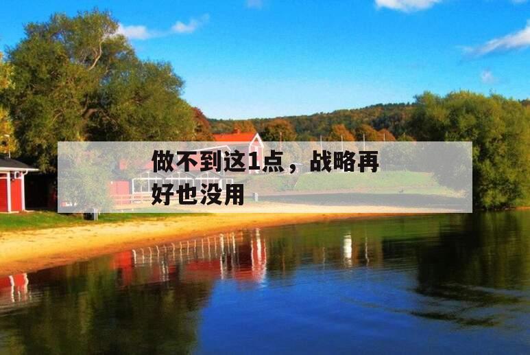 做不到这1点，战略再好也没用