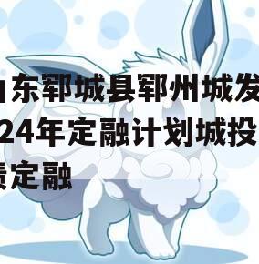 山东郓城县郓州城发2024年定融计划城投债定融