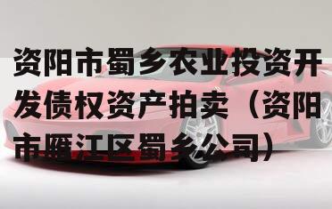 资阳市蜀乡农业投资开发债权资产拍卖（资阳市雁江区蜀乡公司）